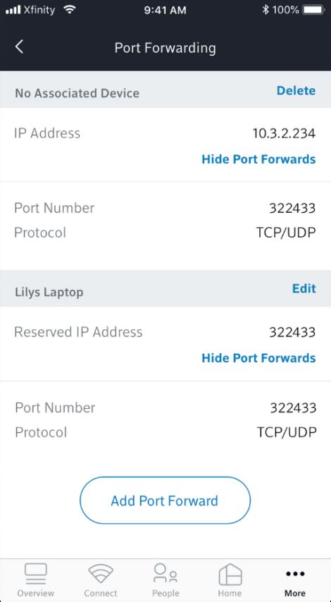 xfinityxchange2.p|Set up port forwarding using the Xfinity app .